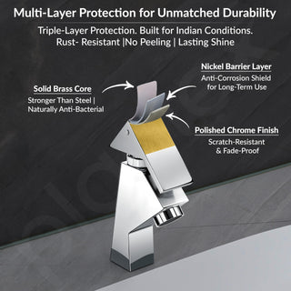 Plantex Brass Pillar Cock Tap for Wash Basin/Water Tap/Deck Mounted with German Aerator and Teflon Tape Mirror Chrome Finish 7-Year Warranty by Plantex (PRI-303)