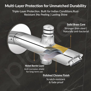 Plantex Pure Brass Bathtub Spout with Brass Wall Flange/Button Attachment for Hand Shower -(BAL-522-Mirror-Chrome)