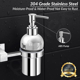 Plantex 304 Grade Stainless Steel Handwash Holder for Wash Basin Liquid Soap Dispenser/Bathroom Accessories - Splash (Chrome)
