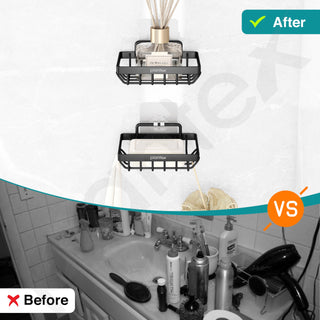 Plantex GI Steel Soap Dish for Bathroom/Self Adhesive Soap Holder for Kitchen/Soap Stand/Case/Bathroom Accessories - Pack of 2 (Black)