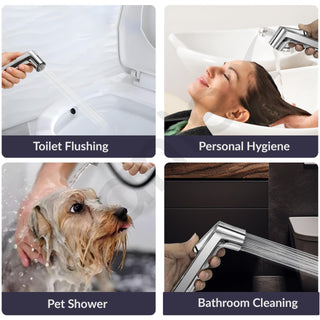 Plantex ABS Health Faucet for Toilet/Jet Spray for Bathroom/Health Faucet Gun Only/Hand Shower for Toilet - Pack of 1 (Royal, Chrome)