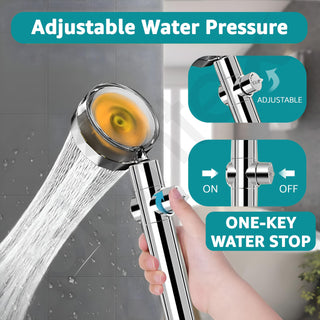 Plantex Hand Shower for Bathroom/ABS Turbo Fan Supercharged Handheld Shower/360° Rotatable High-Pressure Rain Shower (Chrome)