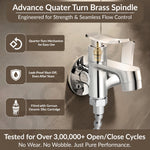 Plantex Pure Brass 2 in 1 Tap for Washing Machine/2-Way Bib Cock for Bathroom with Brass Wall Flange & Teflon Tape (Star, Chrome)