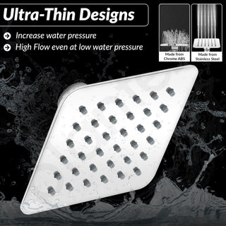 Plantex Stainless Steel 100 mm Rain Flow Overhead Shower with Water Saving Nozzle/Bathroom Shower/Adjustable Shower Head for Bathroom without Arm - (APS-617-Chrome)