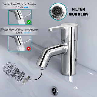 Plantex Brass Pillar Cock Water Tap/Pillar Cock for Wash Basin with Teflon Tape/Single Lever Tabletop Basin Tap - (ORE-1401, Chrome)