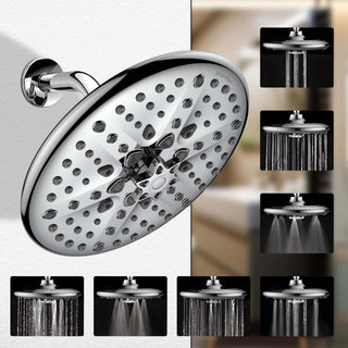 Plantex Abs Shower Head For Bathroom/8 Different Modes Shower Head/Overhead Shower Without Arm/Rain Shower Head For Bathroom - (Chrome)