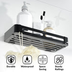 Plantex Stainless Steel Folding Towel Rack/Aluminium Bathroom Shelf/24 Inch Towel Hanger/12 x 5 Inch Multipurpose Shelf - Combo (Black)