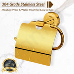 Plantex 304 Grade Stainless Steel Toilet Paper Roll Holder/Tissue Paper Holder/Bathroom Tissue Holder/Bathroom Accessories - Daizy (Golden)