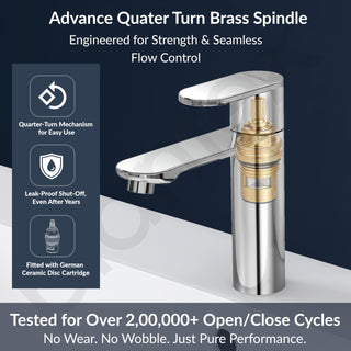 Plantex Pure Brass Pillar Cocke for Basin with Water Saving Aerator/Tap for Wash Basin with Teflon Tape/Sink tap for Wash Basin-7 Year Warranty by Plantex-(ORN-203-Chrome)