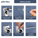 Plantex Folding Towel Rack/Stainless Steel Towel Holder/24 Inch Towel Hanger for Bathroom/Towel Stand with Fix Hook/Bathroom Accessories - Pack of 1 (Chrome)