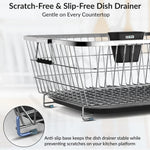 Plantex Stainless Steel Dish Drainer Basket For Kitchen Utensils/Dish Drying Rack With Drainer/Plate Stand/Bartan Basket (Size-56 x 43 x 22 cm)