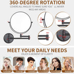 Plantex Premium Brass Magnifying Mirror/Two-Sided 360ยฐ Swivel Shaving Mirror With 5x/1x Magnification/Vanity Mirror for Bathroom (8 Inches-Black/Wall Mount)