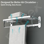 Plantex 304 Grade Stainless Steel Towel Rack in Bathroom/Towel Holder in Bathroom/Cloth Hanger for Bathroom Wall/Bathroom Accessories (24 Inch) Chrome