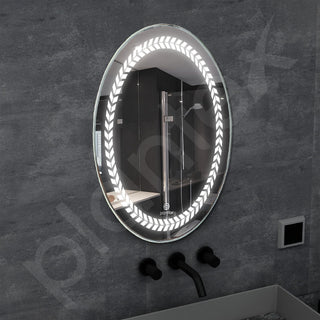 Plantex Light Mirror for Bathroom/LED Mirror for Wall with 3 Tone/Designer Mirror for Living Room/Bedroom/Dressing Room - Oval Shape (18 X 24 Inch)