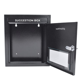 Plantex All in 1 Letter Box/Multipurpose Box- Suggestion Box/Complaint Box/Post Box/Donation Box/Letter Box for Home gate and Office with Keylocks - Table Top, Wall Mounted - GI Steel (Black)