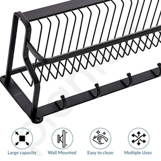 Plantex Space Aluminium Bathroom Hangers for Clothes/Towel Holder in Bathroom/Towel Stand/Bathroom Accessories (22 Inch) Matt Black