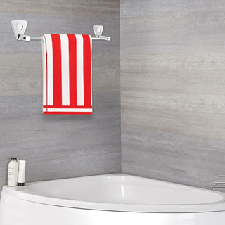 Plantex Pyramid Stainless Steel Towel Hanger for Bathroom/Single Towel Rod/Bar/Bathroom Accessories (24inch) - Chrome - Pack of 1