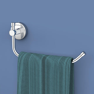 Plantex Stainless Steel Towel Ring for Bathroom/Wash Basin/Napkin-Towel Hanger/Bathroom Accessories - (Chrome - L Shape) - Pack of 1
