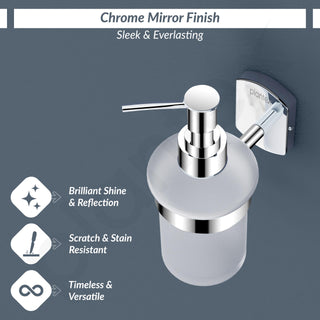 Plantex 304 Grade Stainless Steel Hand Wash Holder for Wash Basin/Liquid Soap Dispenser/Bathroom Accessories - Parv (Chrome)