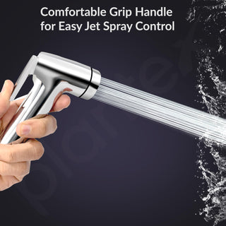 Plantex ABS Plastic Jet Spray for Toilet/Health Faucet for Bathroom/Faucet Gun Only/Round Hand Shower for Toilet - Pack of 1 (Chrome)