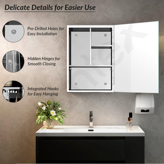 Plantex Premium Bathroom Mirror Cabinet/304 Grade Stainless Steel Mirror Cabinet/Bathroom Shelf for Wall - (14x20 Inch - Chrome)