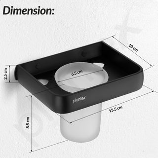 Plantex Toothbrush Holder/Tumbler Holder for Bathroom/Toothpaste/Razor Holder/Tooth Brush Holder/Bathroom Accessories - (Black)
