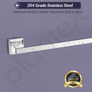 Plantex 304 Grade Stainless Steel Single Towel Rod for Bathroom/Towel Hanger/Towel Holder/Bathroom Accessories - Decan (Chrome)