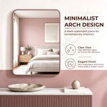 Plantex Aluminium Frame Mirror for Wall/Rectangle Wall Mount Mirror for Bedroom/Dressing Room/Living Room/Entryway - (18x24 Inch-Rose Gold)