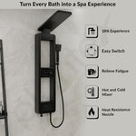 Plantex 304 Stainless Steel LED Bathroom Shower System/Majestic Flow Shower Panel for Bathroom Full Set with Smart Digital Display- (Rich Black, KM-8103B)