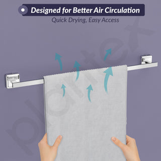 Plantex 304 Grade Stainless Steel Single Towel Rod for Bathroom/Towel Hanger/Towel Holder/Bathroom Accessories - Decan (Chrome)