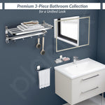 Plantex 304 Stainless Steel Dual Folding Towel Rack for Bathroom/Napkin Ring/Soap Stand/Towel Stand/Bathroom Accessories Setโ Chrome