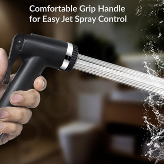 Plantex ABS Jet Spray Gun/Health Faucet for Toilet/Hand Spray for Bathroom/Toilet Jet Spray Gun- Pack of 1 (Black)