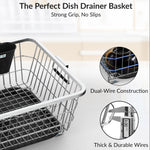 Plantex Stainless Steel Dish Drainer Basket For Kitchen Utensils/Dish Drying Rack With Drainer/Plate Stand/Bartan Basket (Size-56 x 43 x 22 cm)