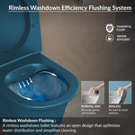 Plantex Ceramic Wall Hung Toilet/Rimless Western Commode for Bathroom/Commode with Soft Closing Toilet Seat - P Trap (Matt Blue)