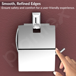 Plantex Smero Pure Brass Toilet Paper Holder/Tissue Paper Stand for Washroom/Bathroom - Superb (Chrome)