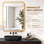 Plantex Aluminium Frame Mirror for Wall/Rectangle Wall Mount Mirror for Bedroom/Dressing Room/Living Room/Entryway - (24x32 Inch-Gold)