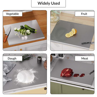 Plantex L-Shape Chopper Board/Stainless Steel Chopping Board for Kitchen Use/Vegetable Cutting Board with Scratch-Proof, Anti-Bacterial, Non-Slip Design (Size- 35.5 X 23 cm)