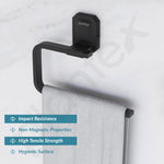 Plantex 304 Stainless Steel Napkin Holder for Wash Basin/Towel Ring for Bathroom/Towel Hanger/Bathroom Accessories - Cute (Black)