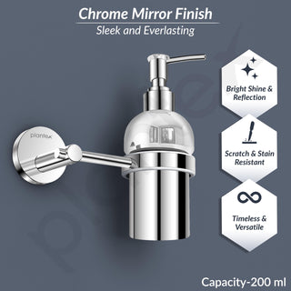 Plantex 304 Grade Stainless Steel Handwash Holder for Wash Basin Liquid soap Dispenser/Bathroom Accessories - Oreo (Chrome)