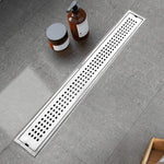 Plantex 304 Grade Stainless Steel Long Shower Drain/Floor Trap/Jali Removable Grate/Lid for Bathroom and Kitchen (10 x 45 cm - Matt) (A418-Square)