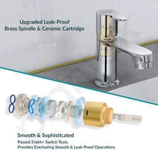 Plantex Pure Brass Pillar Tap for wash Basin with Water Saving Aerator/Wash Basin Tap/Taps for Basin- 7 Year Warranty by Plantex-(FLO-803-Chrome)