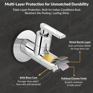 Plantex Pure Brass Bib Tap for Bathroom with Water-Saving Technology Taps/Wall Mount Bib Cock with Wall Flange and Teflon Tape-7 Year Warranty by Plantex (PRI-301 -Chrome Finish)