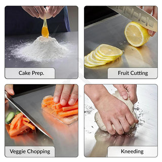 Plantex Stainless Steel Chopping Board/Vegetable Cutting Board/Anti-Bacterial, Scratch-Resistant, Durable, Non-Slip & Knife Friendly Cutting Pad (Size- 31 X 20.5 cm)