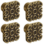 Plantex Knobs for Drawer/Square Drawer Knobs/Knobs for Cabinets/Pull-Push Knobs for Kitchen/Bedroom Drawer - Pack of 4 (DTK-299, Brass Antique)