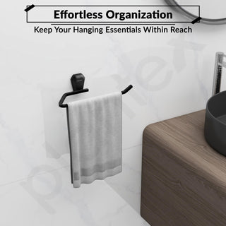Plantex Towel Holder for Bathroom/304 Grade Stainless Steel Napkin Ring/Towel Hanger/Towel Ring/Bathroom Accessories - Pack of 1 (PMB-2404, Z-Black)