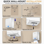 Plantex Automatic Hand Dryer 1000W/304 Stainless Steel Touchless Hand Dryer
