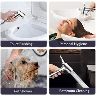 Plantex ABS Jet Spray Gun/Health Faucet for Toilet/Hand Spray for Bathroom/Toilet Jet Spray Gun- Pack of 1 (Chrome)