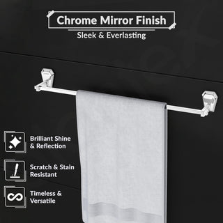 Plantex Towel Rod for Bathroom/304 Grade Stainless Steel Towel Bar/Towel Stand/24 Inch Towel Hanger/Bathroom Accessories - Pack of 1 (PM-2402, Chrome)