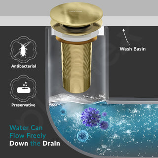 Plantex Pure Brass Waste Coupling for Wash Basin/5 inch Drain Out let System Full Thread Sink Waste Coupling - Pack of 1 (Matt Gold)