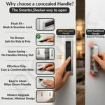 Plantex Sliding Door Handle/Concealed Handle for Sliding Door/160mm Concealed Handle for Wardrobe/Kitchen Cabinet - Pack of 4 (Satin)